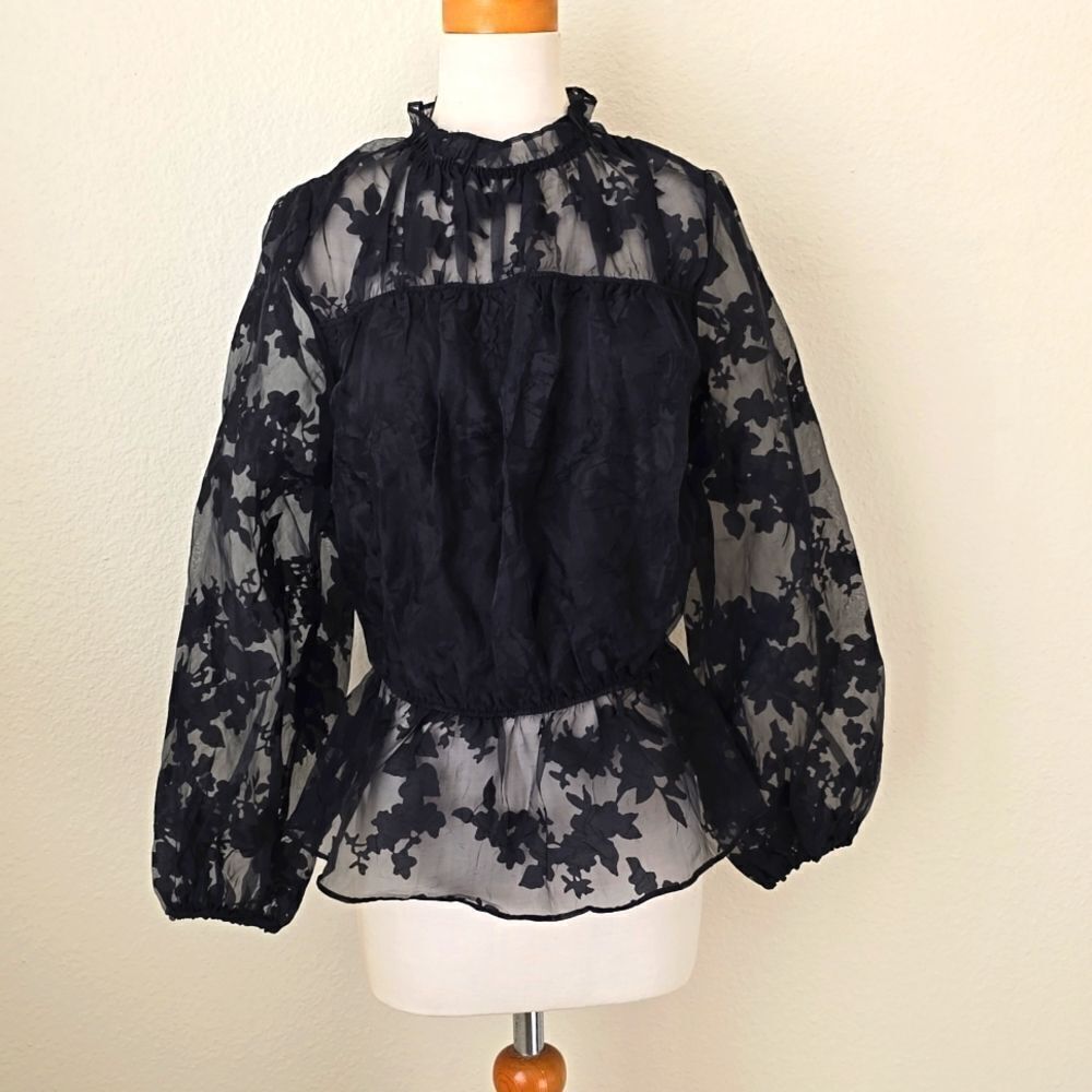 Marc New York sheer Trendy blouse size small